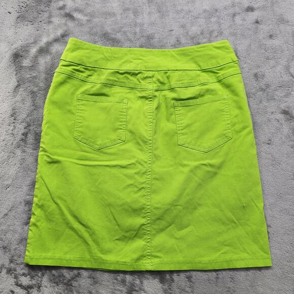 Slim-Sation Skort Womens 6 Green Bright Pull On Stretch Casual Skirt Short Lined - Picture 3 of 9